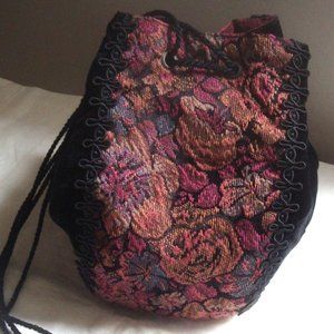 Vintage 90s ARKIVESTRY Floral Tapestry Velvet Shoulder Pouch